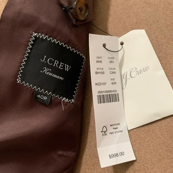 Brand new Jcrew jacket. Size 40R. Never worn